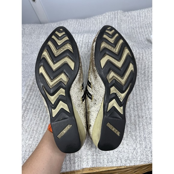 Diesel Sneaker Shoes Sz 5 Vintage 90's Y2K Leather White Brown Low Top Pointed - Picture 9 of 11